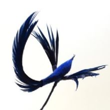 Vintage Blue Crane Bird Hat Trim